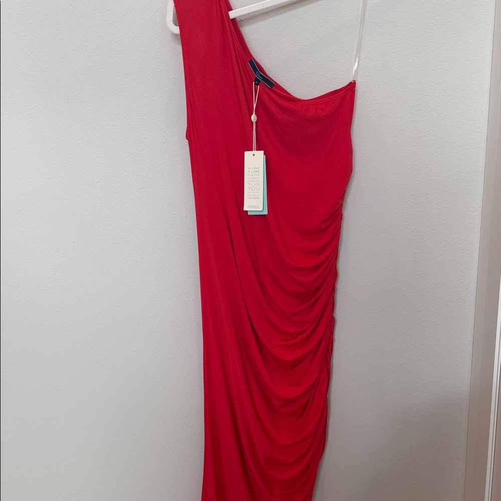 Chic One-Shoulder Red Dress